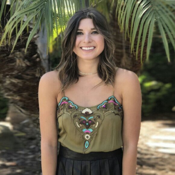 Matthew Williamson Beaded Green Sleeveless Tank Top Size 8 Small b36 - Picture 8 of 9